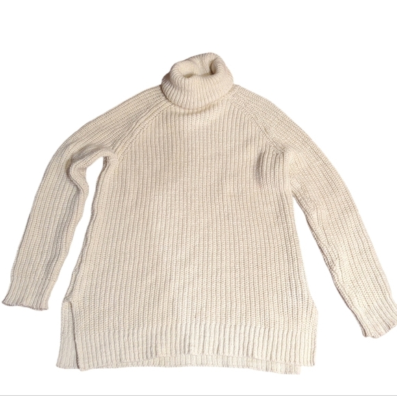 Lauren Jeans Co. Cream chunky Knit Pullover turtleneck Quality sweater sz M - Picture 6 of 8